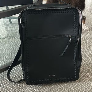 Calpak Black Leather Backpack